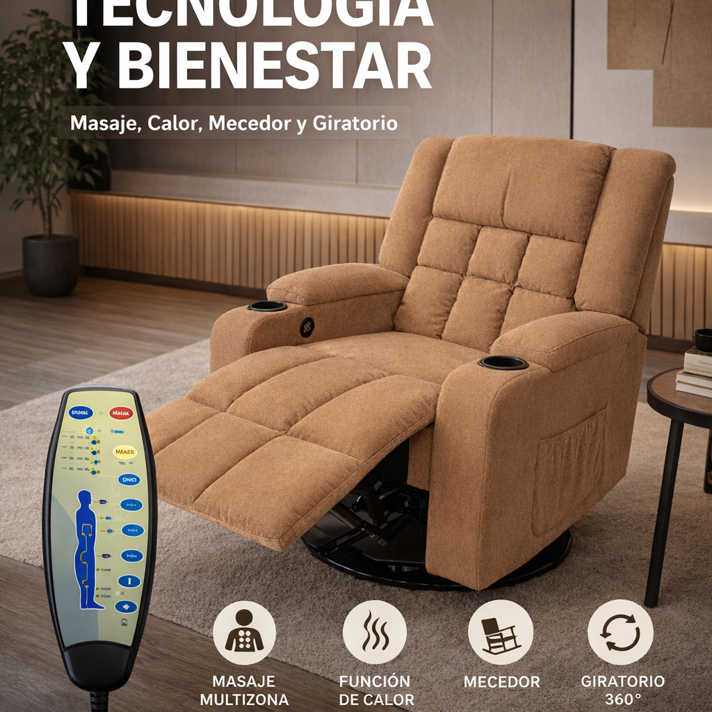 Sillón reclinable con masaje